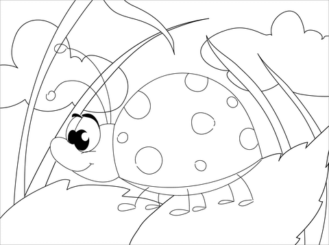 Cute Ladybug Coloring Page